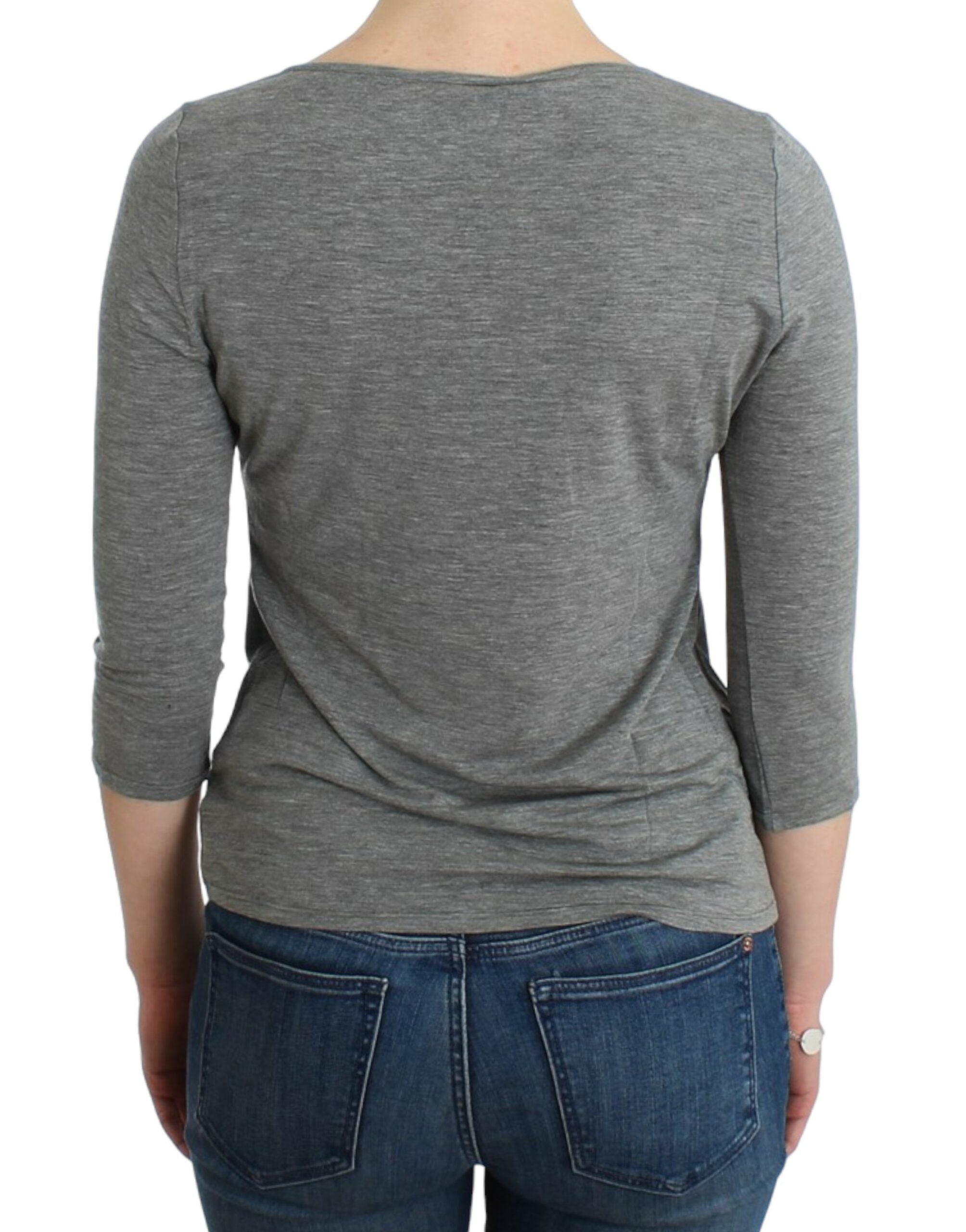 Cavalli Gray 3/4 sleeves jumper Women's top
