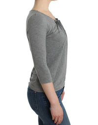 Cavalli Gray 3/4 sleeves jumper Women's top