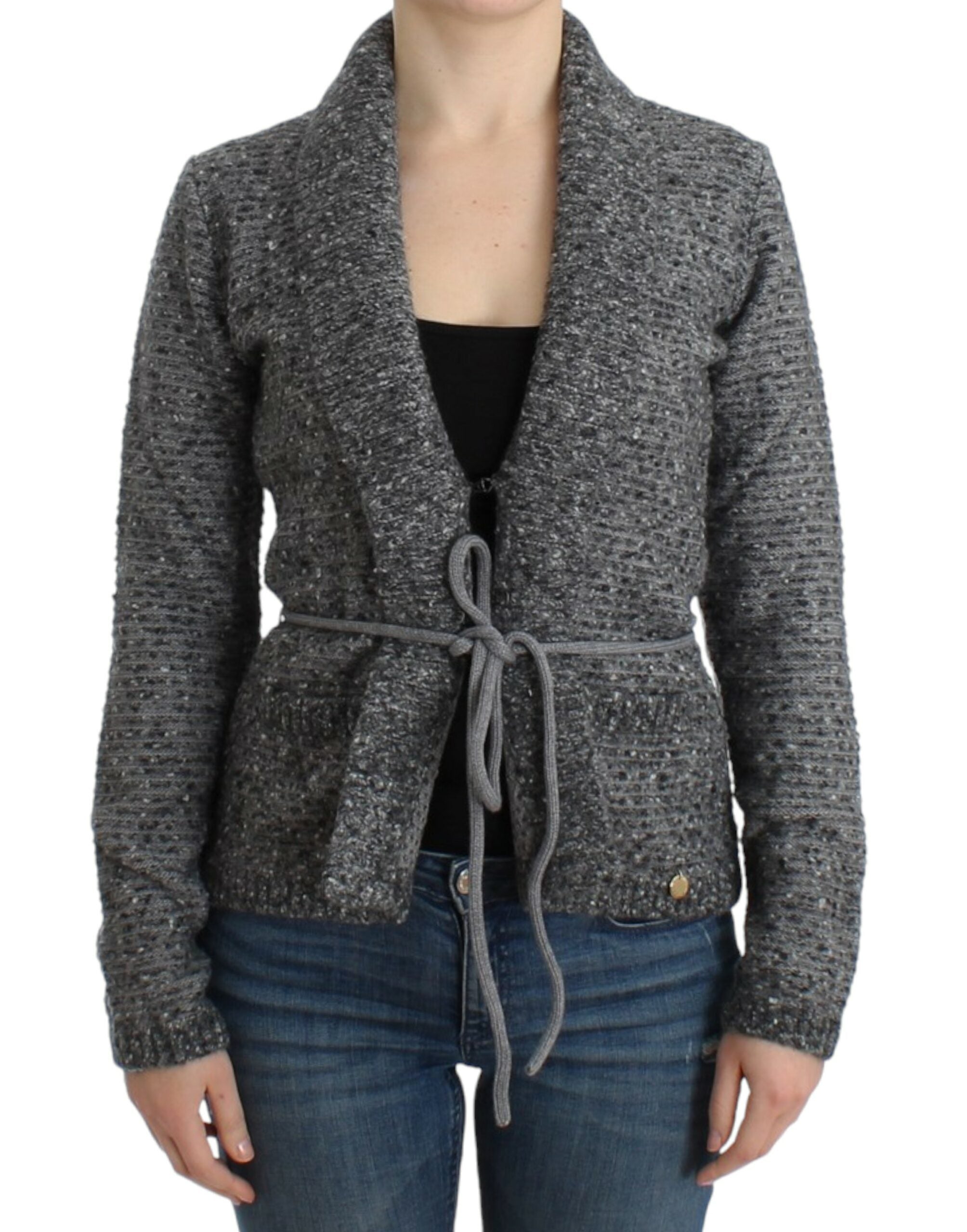 Cavalli Cavalli Gray wool knitted Women's cardigan
