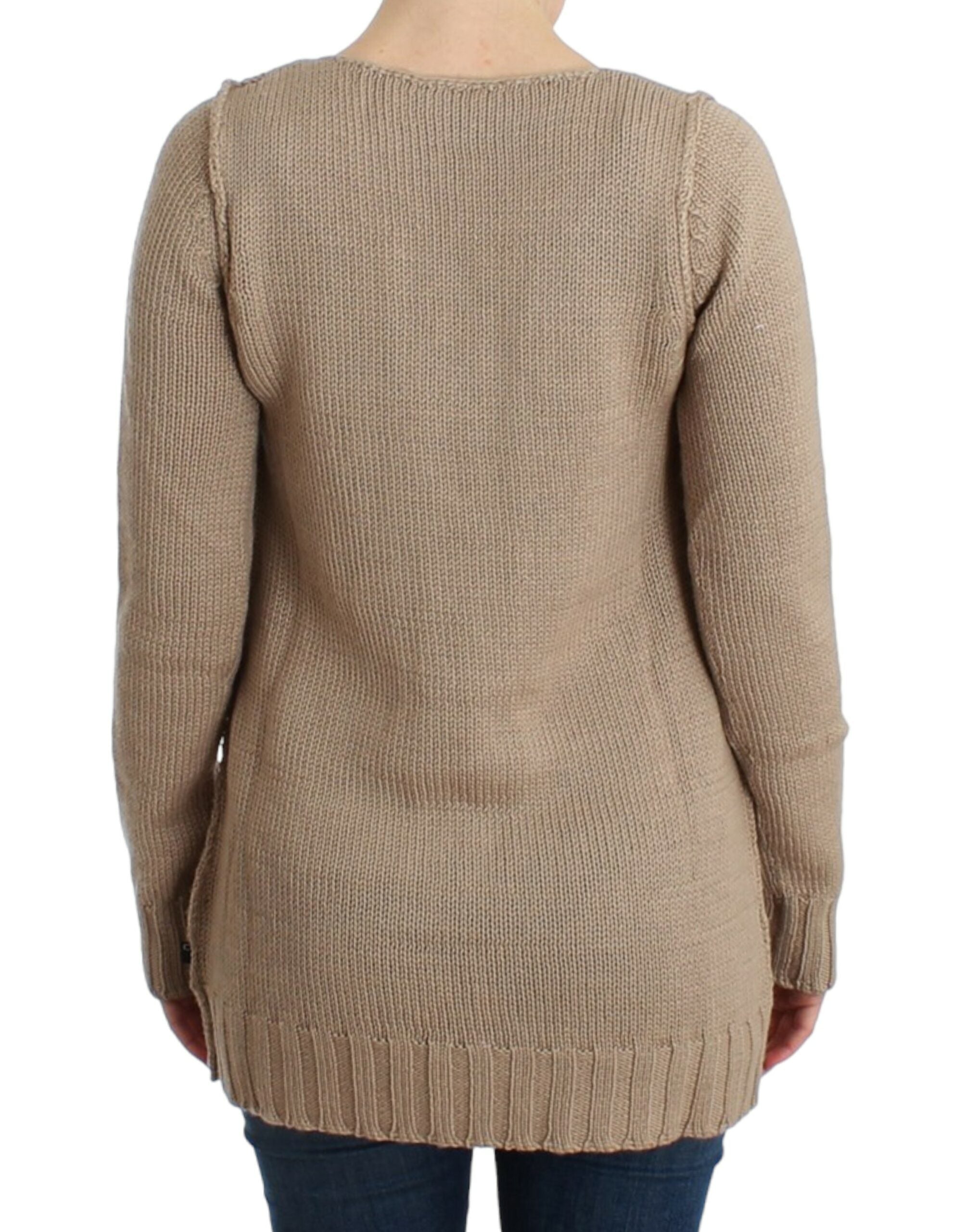 Cavalli Beige knitted wool Women's sweater