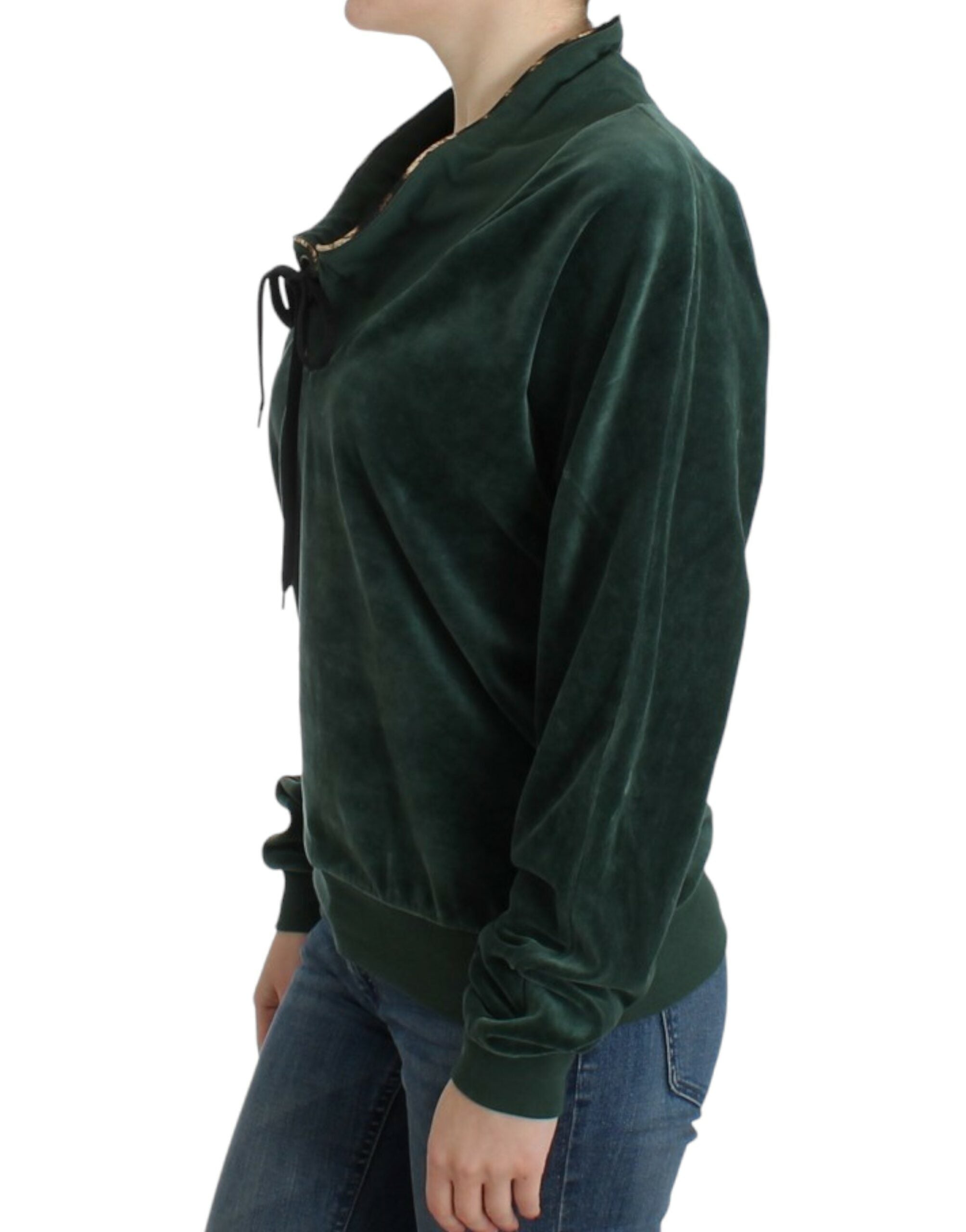 Cavalli Green velvet cotton Women's sweater