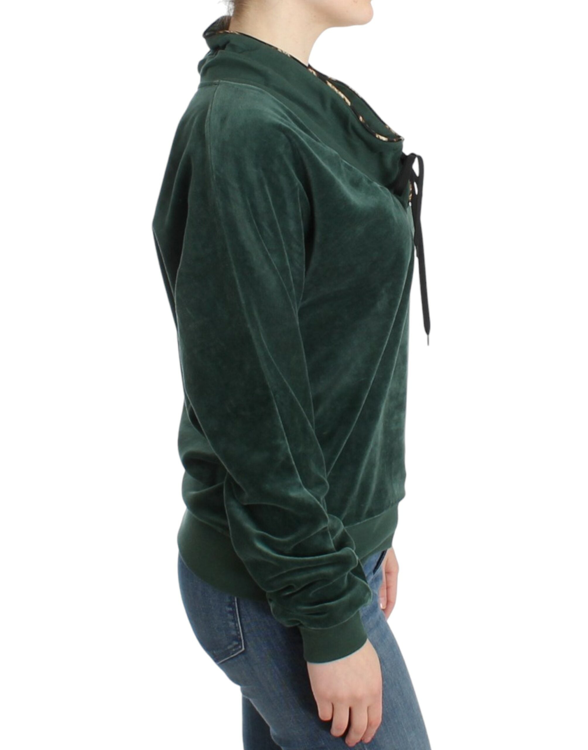 Cavalli Green velvet cotton Women's sweater