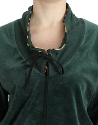 Cavalli Green velvet cotton Women's sweater