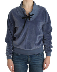 Cavalli Blue velvet cotton Women's sweater