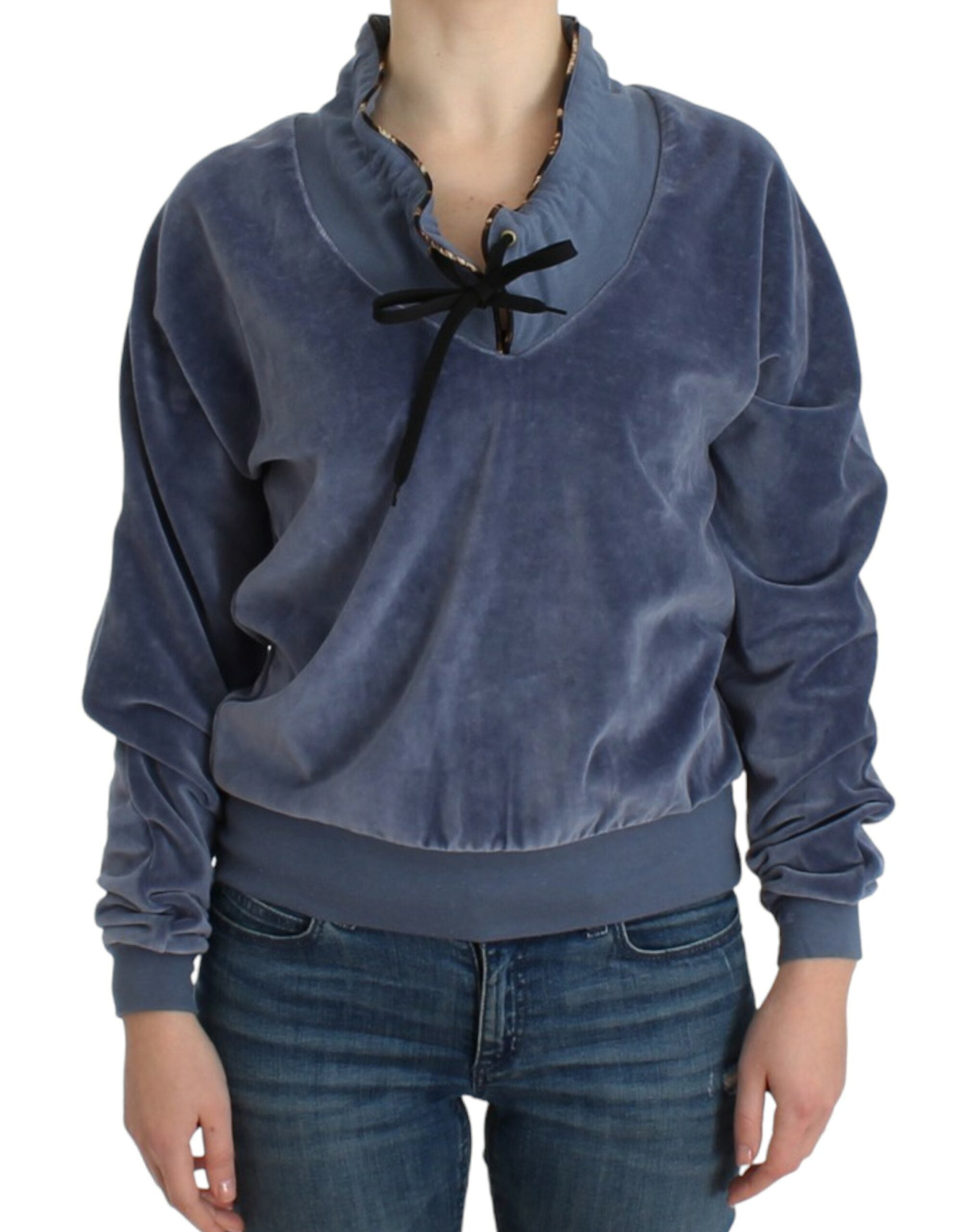 Cavalli Blue velvet cotton Women's sweater