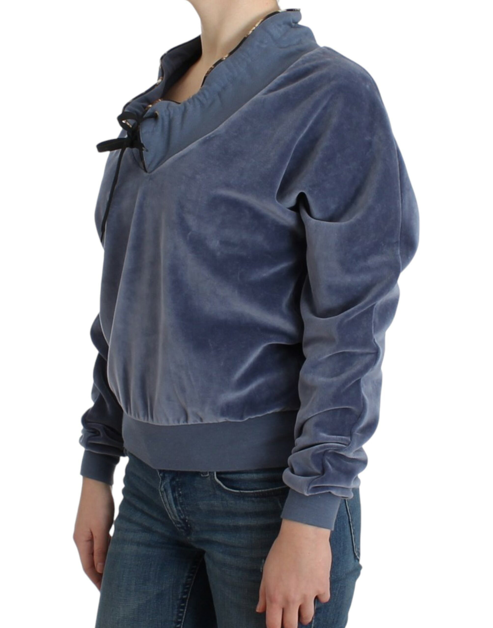 Cavalli Blue velvet cotton Women's sweater