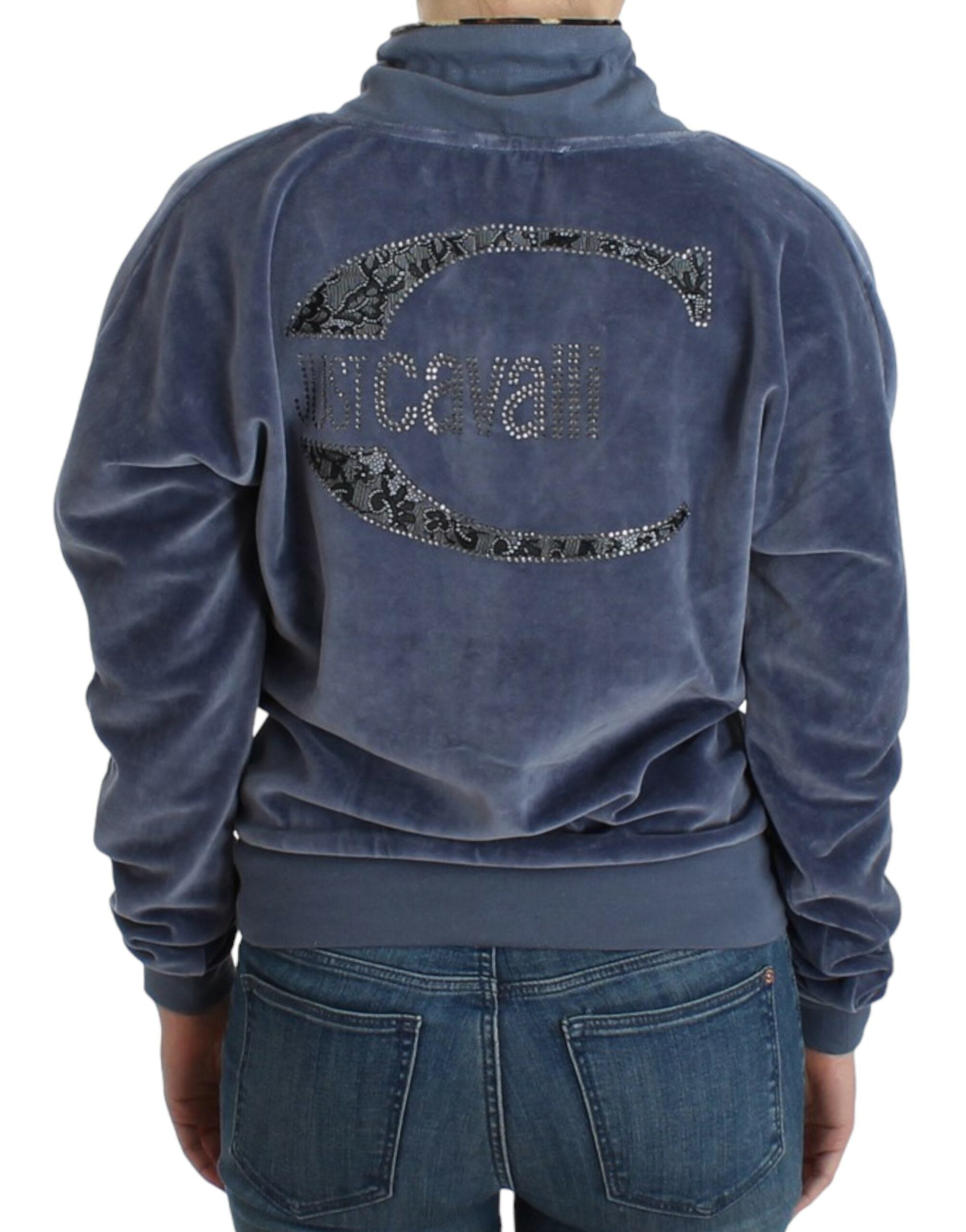 Cavalli Blue velvet cotton Women's sweater