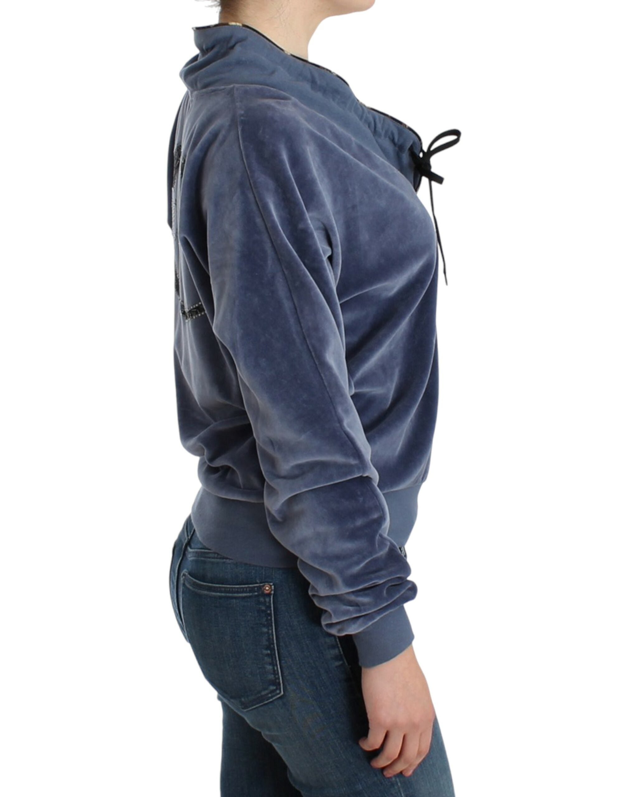 Cavalli Blue velvet cotton Women's sweater