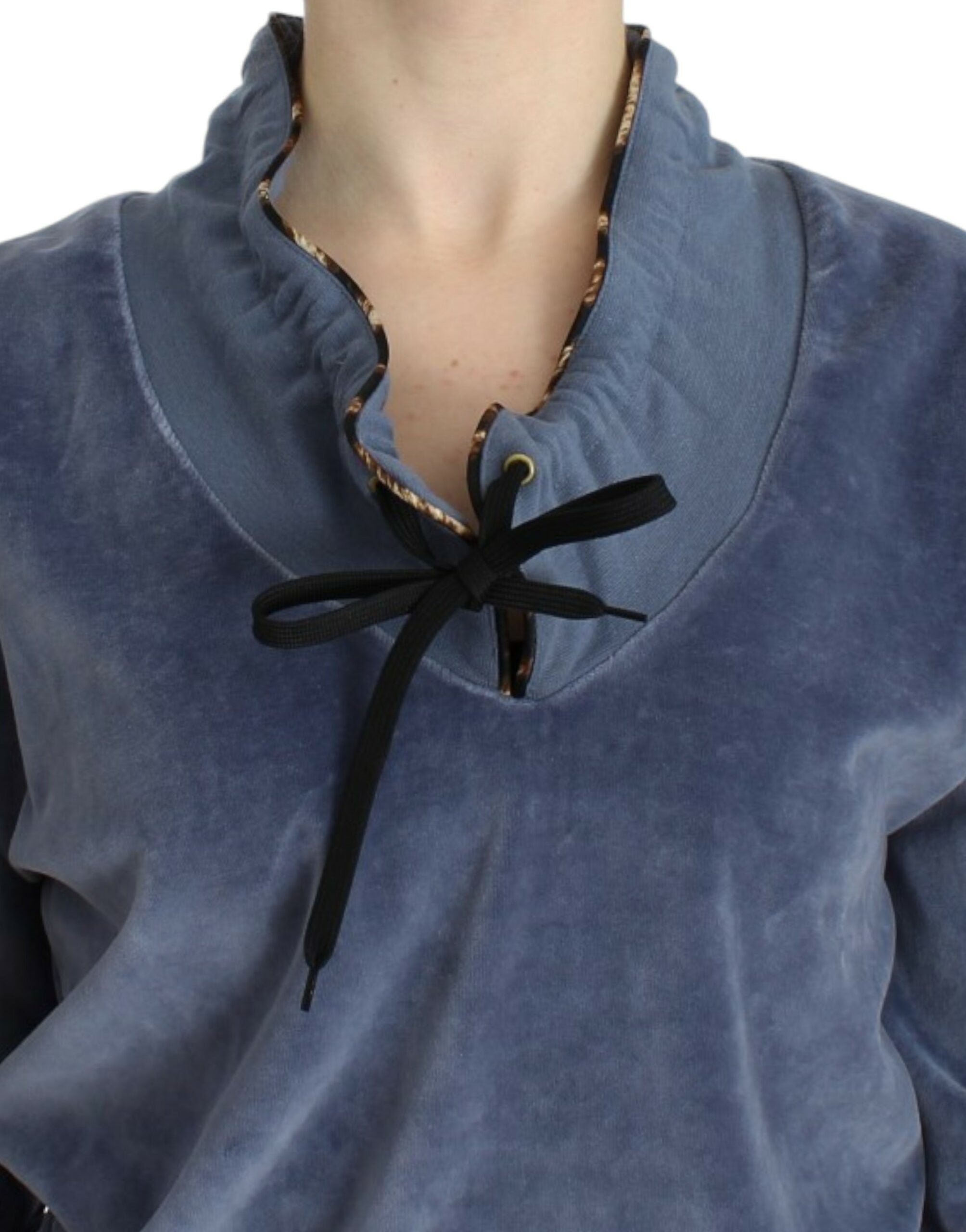 Cavalli Blue velvet cotton Women's sweater