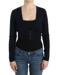 Cavalli Black cropped wool Women's cardigan