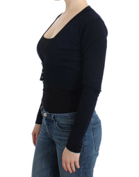 Cavalli Black cropped wool Women's cardigan