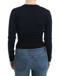 Cavalli Black cropped wool Women's cardigan