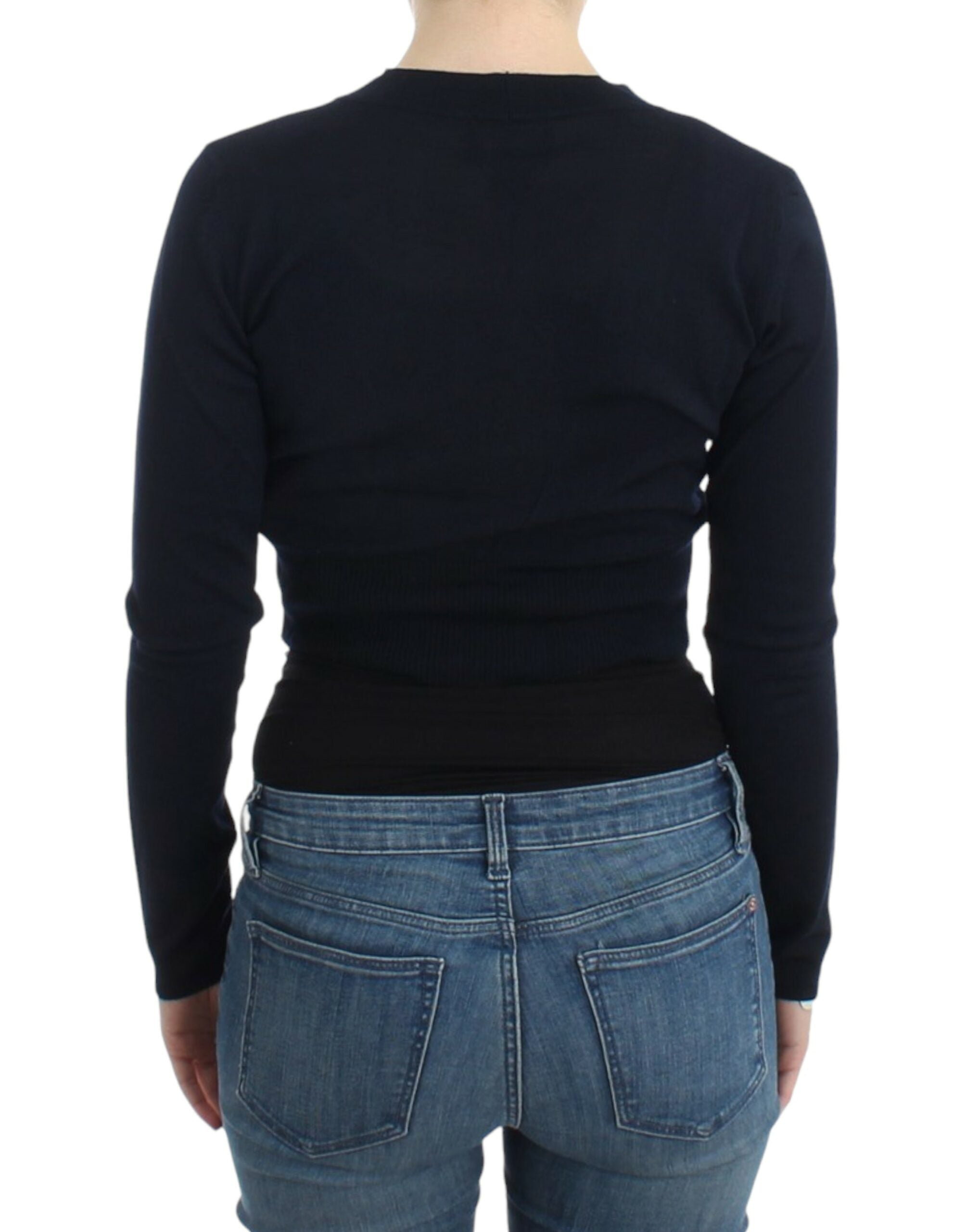 Cavalli Black cropped wool Women's cardigan
