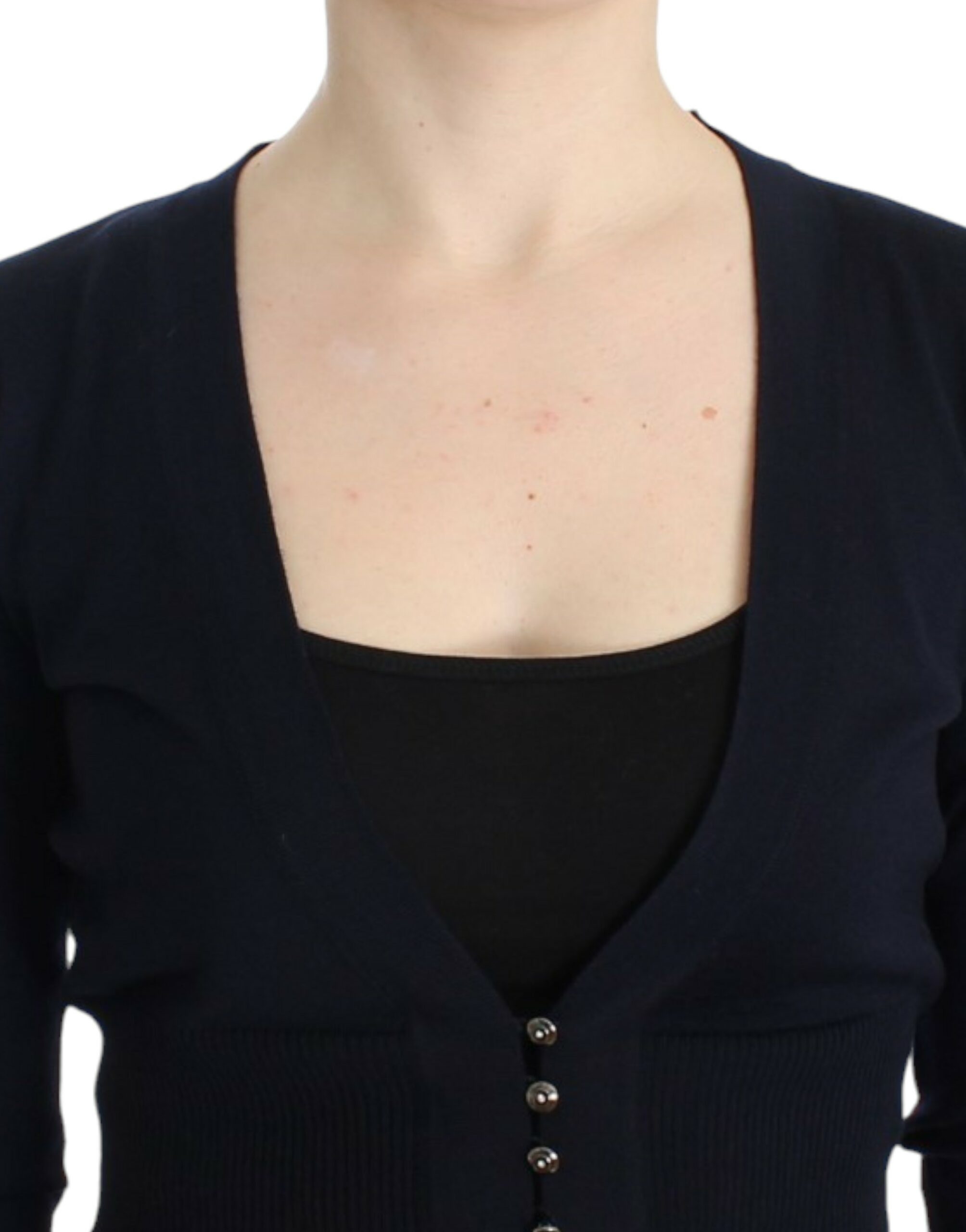 Cavalli Black cropped wool Women's cardigan