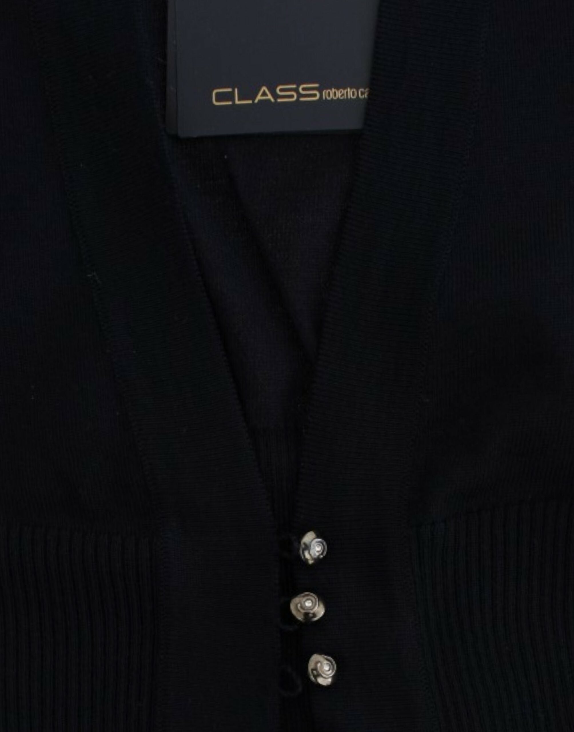 Cavalli Black cropped wool Women's cardigan