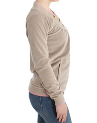 Cavalli Beige velvet zipup Women's sweater