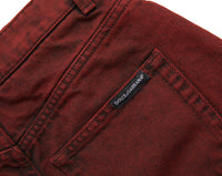 Dolce & Gabbana Red Stretch High Waist Denim Hot Pants Women's Shorts
