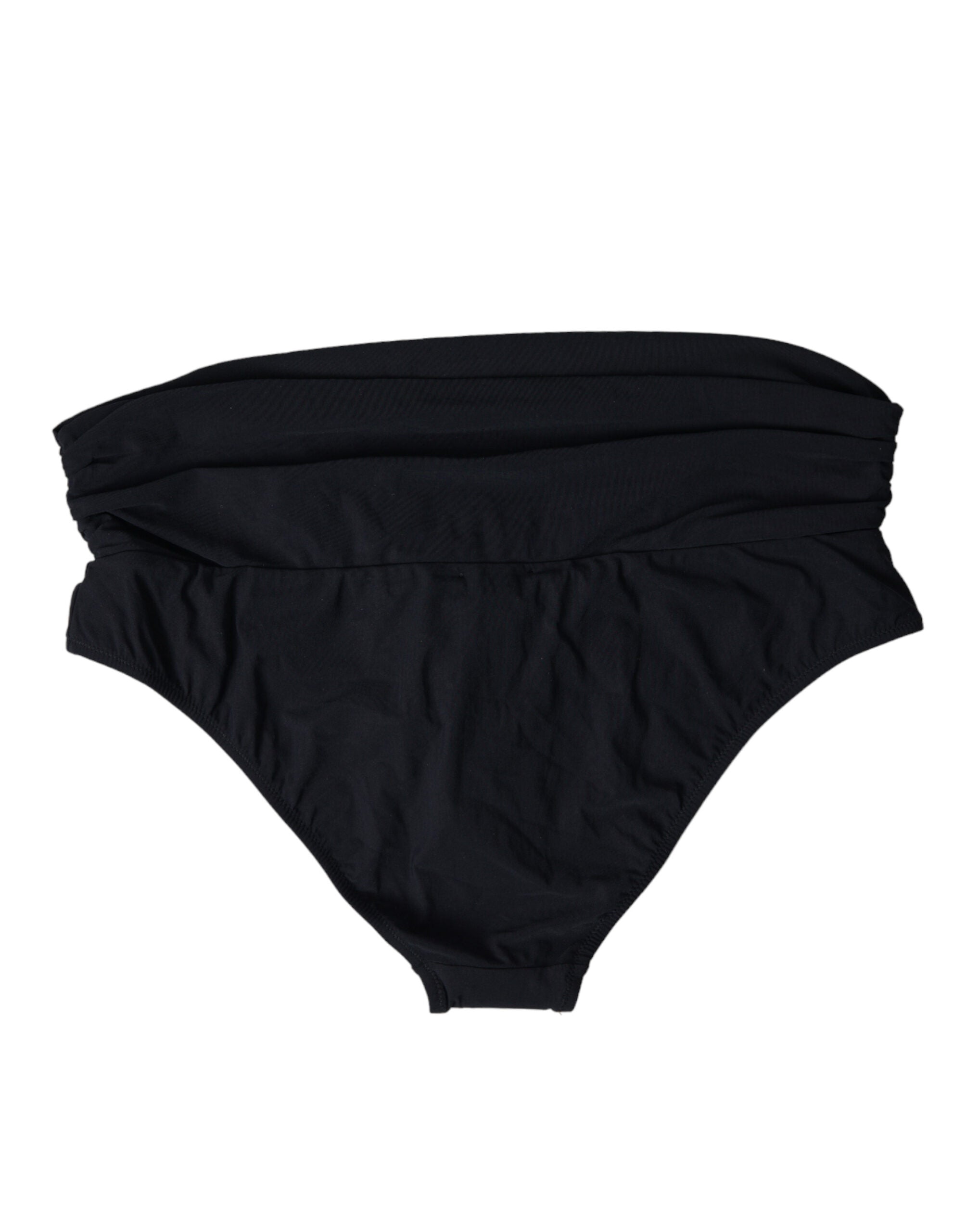 Dolce & Gabbana Black Nylon Stretch Swimwear Slip Bottom Women's Bikini