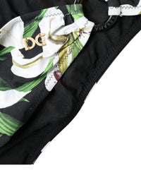 Dolce & Gabbana Black Lily Print Swimwear Bottom Beachwear Women's Bikini