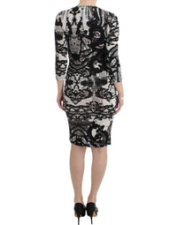 Cavalli Black Printed Sheath Women's Dress
