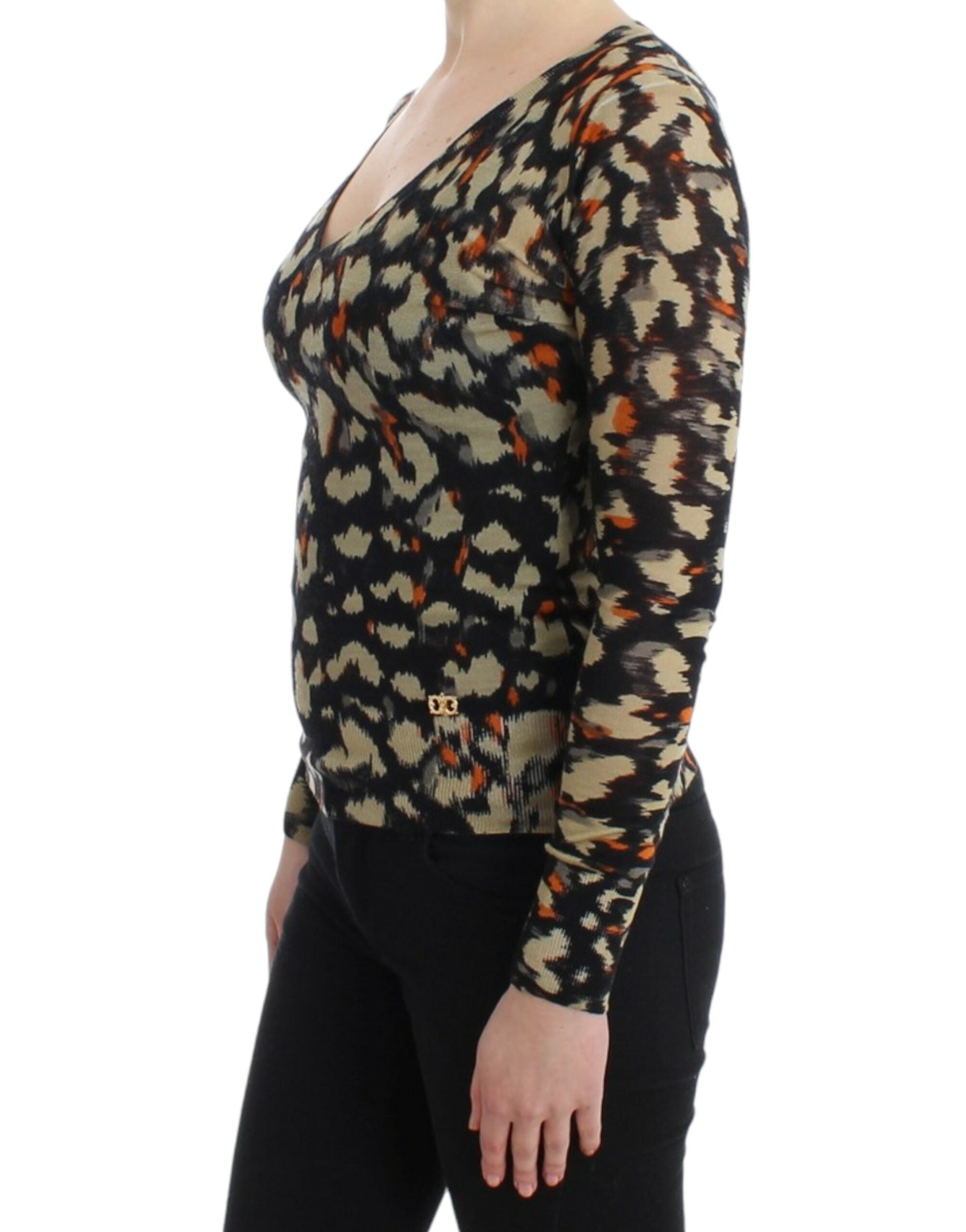 Cavalli Multicolor v-neck wool Women's jumper