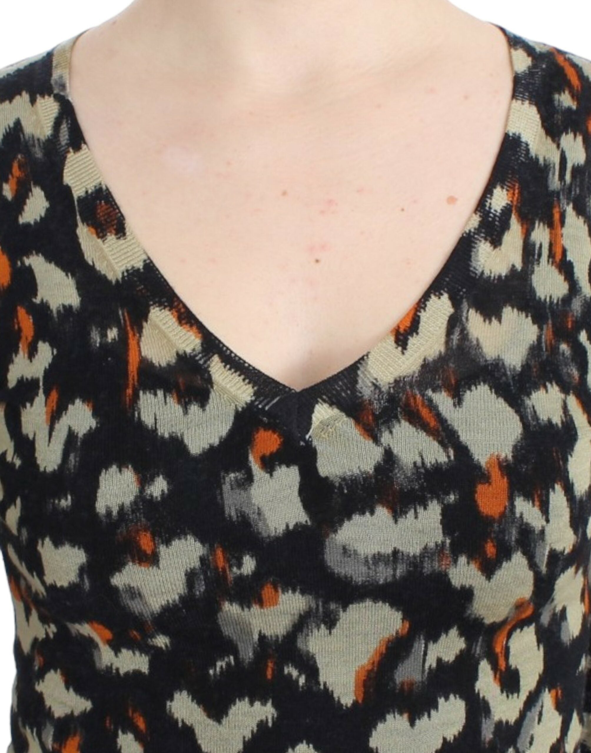 Cavalli Multicolor v-neck wool Women's jumper