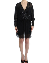 Cavalli Black long sleeve silk Women's dress