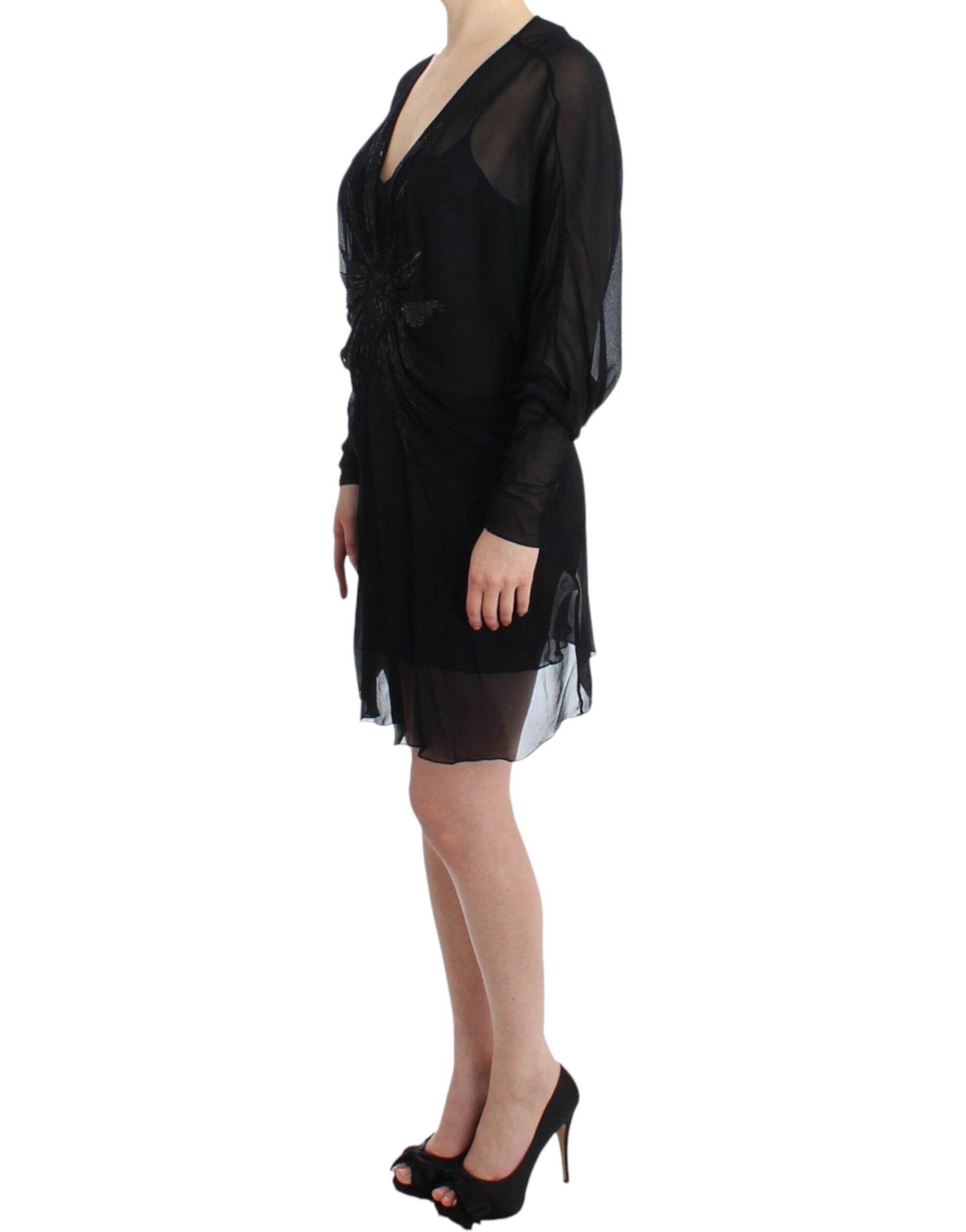 Cavalli Black long sleeve silk Women's dress
