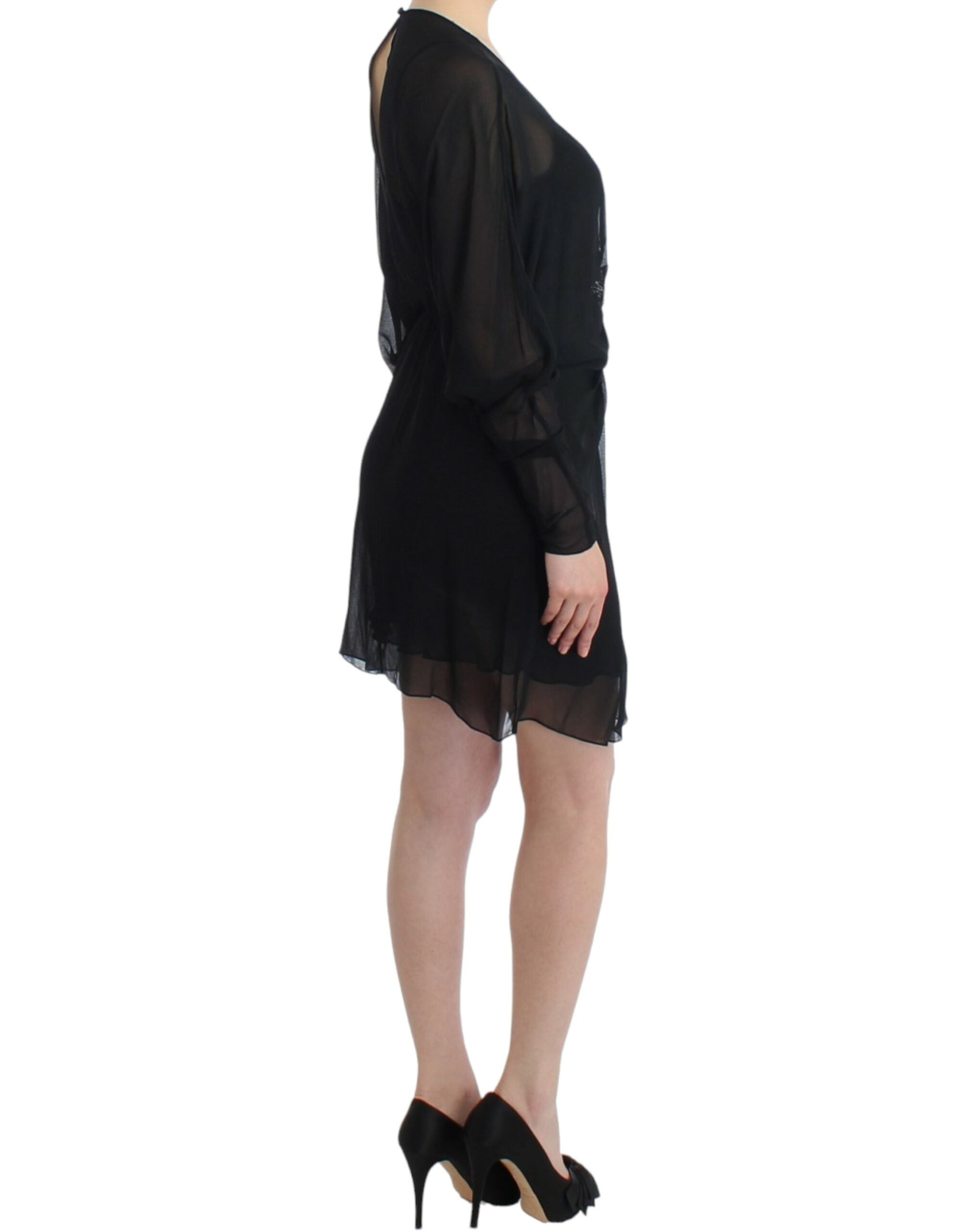 Cavalli Black long sleeve silk Women's dress