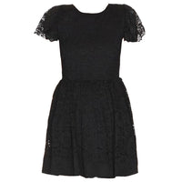 Caroline Constas Marguerite Black Lace Open Back Mini Dress
