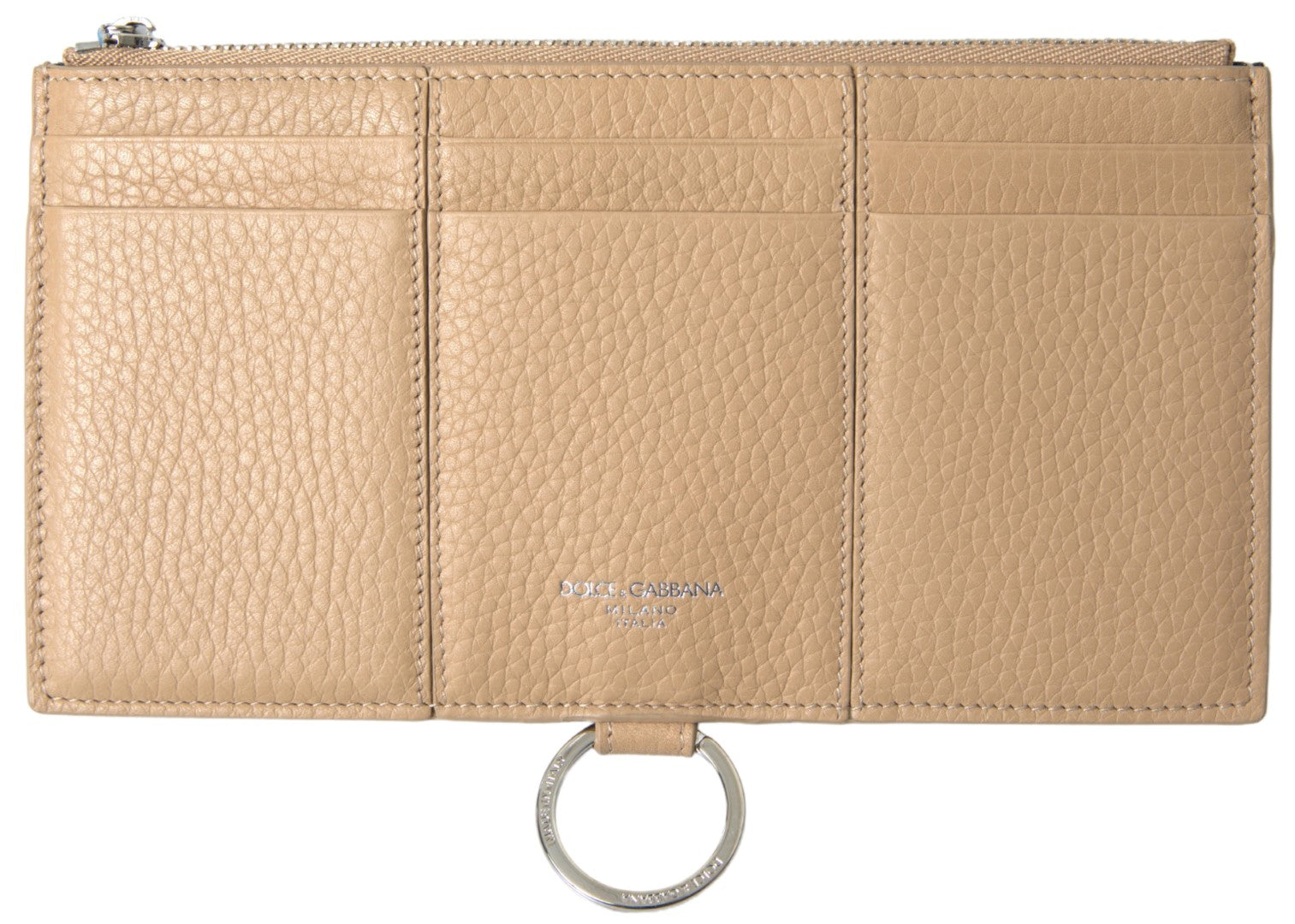 Dolce & Gabbana Dolce & Gabbana Beige Leather Shoulder Cardholder Shoulder Strap Women's Wallet