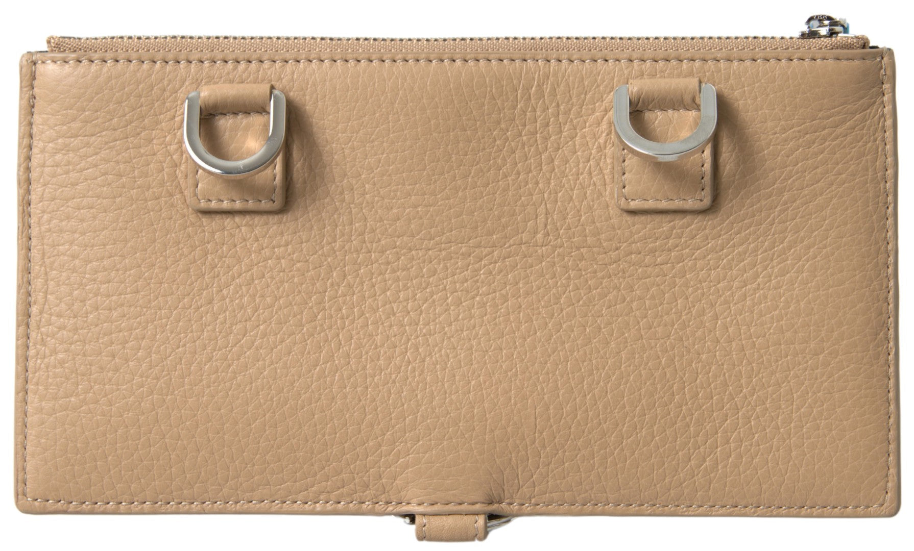 Dolce & Gabbana Dolce & Gabbana Beige Leather Shoulder Cardholder Shoulder Strap Women's Wallet