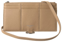 Dolce & Gabbana Dolce & Gabbana Beige Leather Shoulder Cardholder Shoulder Strap Women's Wallet
