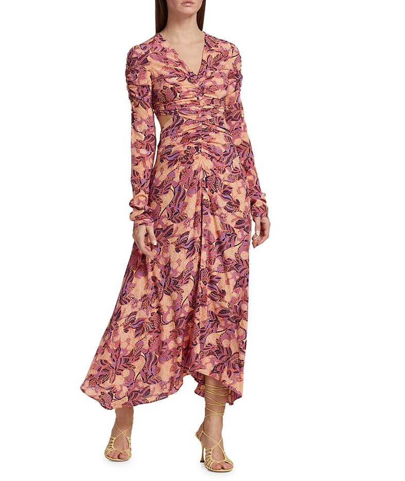 A.L.C. Women's Mona Dress, Coral/Iris/Multi