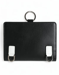 Dolce & Gabbana Dolce & Gabbana Black Leather Crystal Embellished Card Holder Women's Wallet