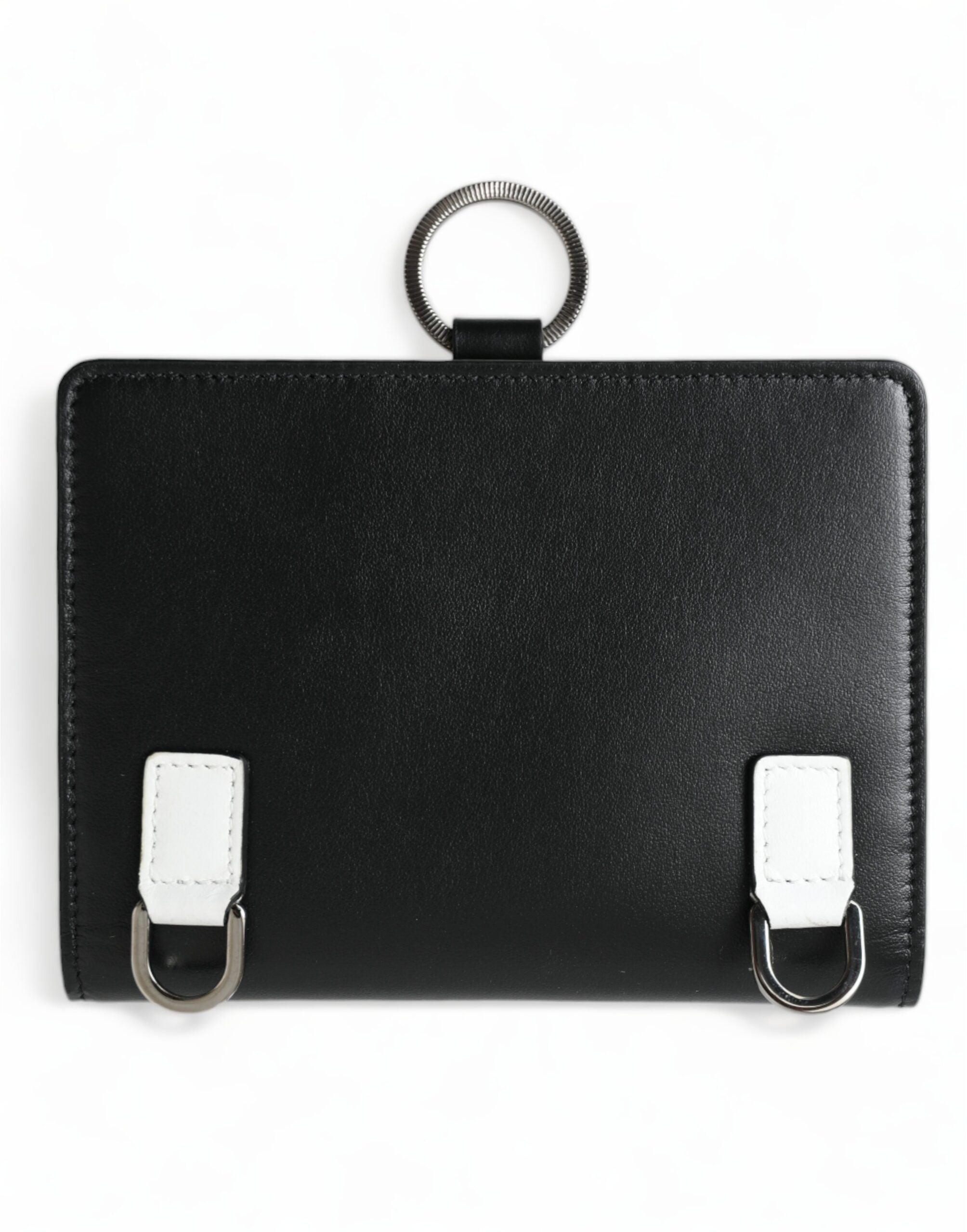 Dolce & Gabbana Dolce & Gabbana Black Leather Crystal Embellished Card Holder Women's Wallet