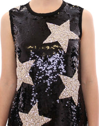 Dolce & Gabbana Masterpiece black crystal swarovski stars sheath Women's dress