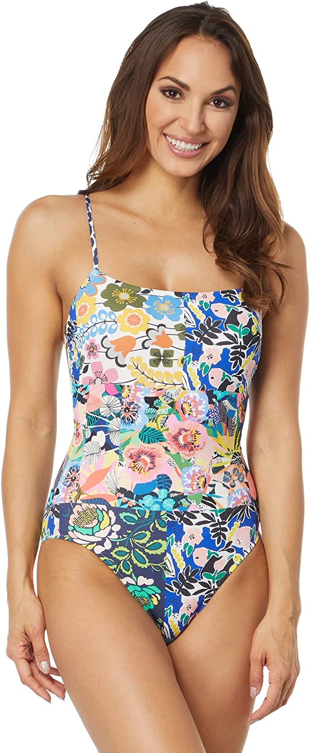 PilyQ Women's Layla Off Shoulder Top, Poseidon Multi-Color