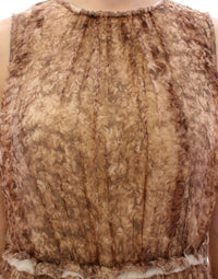 Dolce & Gabbana Brown sleeveless silk Women's dress