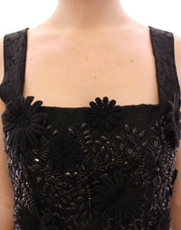 Dolce & Gabbana Black floral crystal embedded Women's dress