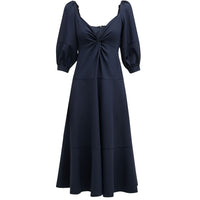 Cinq A Sept Women's Kristina V-Neck Twisted-Front Midi Dress Navy Blue