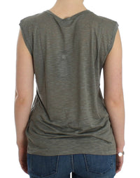 Costume National Gray print sleeveless Women's t-shirt