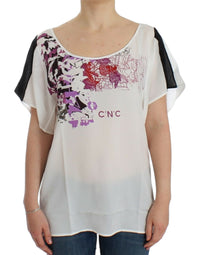 Costume National White motive print Women's blouse