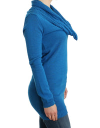 Costume National Blue knitted scoopneck Women's sweater