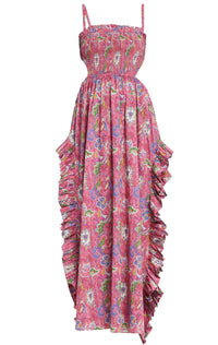 Caroline Constas Margo Floral Ruffled Maxi Dress Cut Out