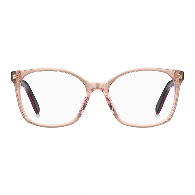 Marc Jacobs Marc Jacobs Eyeglasses Rectangle Full Rim, Transparent Pink/Black Frame and Clear Demo Lenses Lens MARC464013000