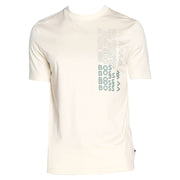 Hugo Boss Men's Tiburt 311 Beige Short Sleeve Logo Crew Neck T-Shirt