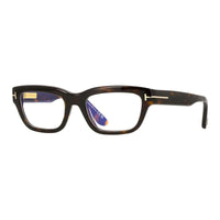 Tom Ford Tom Ford Eyeglasses Round Full Rim, Coloured Havana Frame and Clear/Blue-Light Block Lenses Lens FT6045-B055