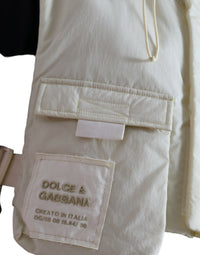 Dolce & Gabbana Yellow Nylon Hooded Sportswear Vest Men's Jacket