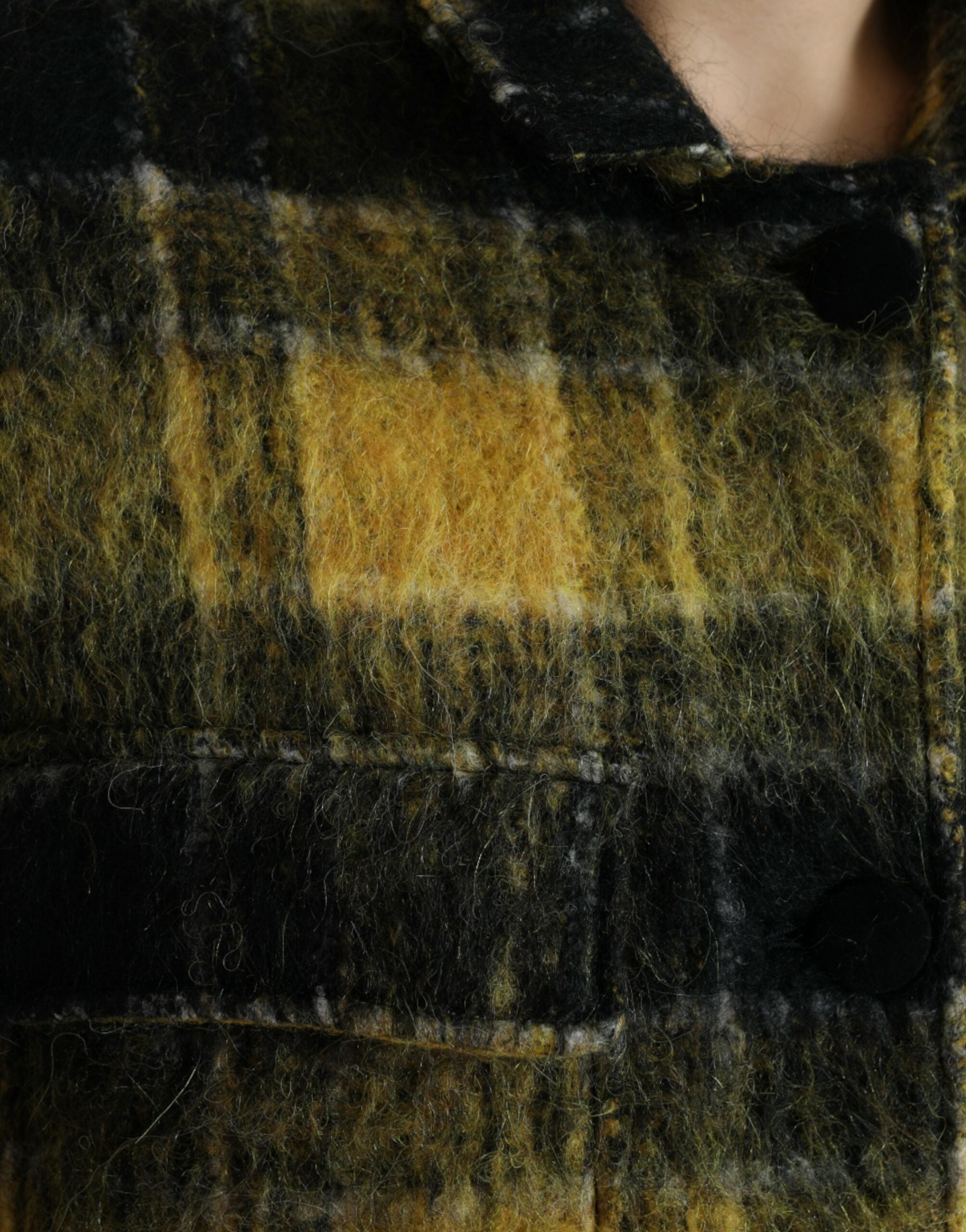 Dolce & Gabbana Dolce & Gabbana Yellow Plaid Long Sleeve Casual Coat Women's Jacket
